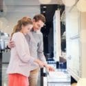 couple shopping for engagement rings