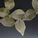 bronze macro necklace with leaves isolated on black